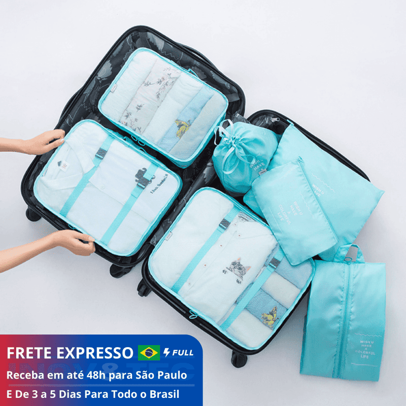 Kit 7 Bolsas Organizadoras Para Mala de Viagem STORAGE BAG - [PAGUE 4 LEVE 7 - SUPER PROMOÇÃO POR TEMPO LIMITADO]